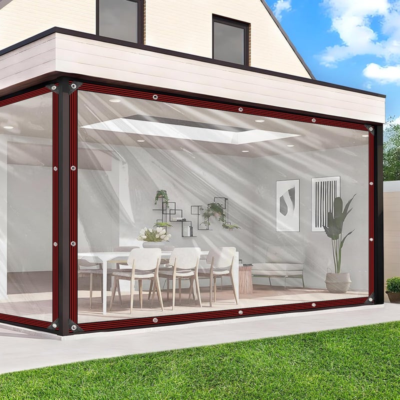 ZOZIJIU Clear Tarp - Heavy Duty Waterproof 5x7ft Clear Plastic Tarp with Grommets Transparent Vinyl Tarps Outdoor Garden Rainproof Tarpaulin for Greenhouse Plant Patio Roofs Porch Chicken Coop - Image 1
